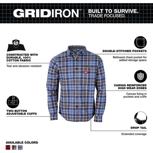 Main product image of GRIDIRON Flannel Shirt (3XL) M551U-3X