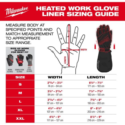 Main product image of Heated Work Glove Liners - Black (2XL) M701B-212X