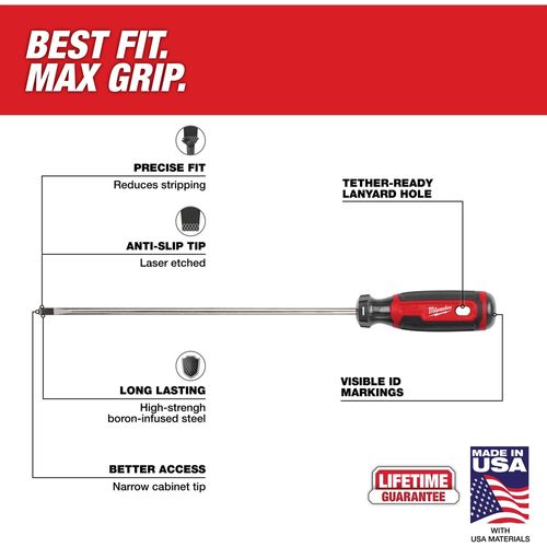 Main product image of 2 Piece 10" Cushion Grip Screwdriver Set (USA), MT200-2L