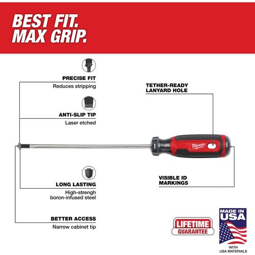 Main product image of 2 Piece 6" Cushion Grip Screwdriver Set (USA), MT200-2M