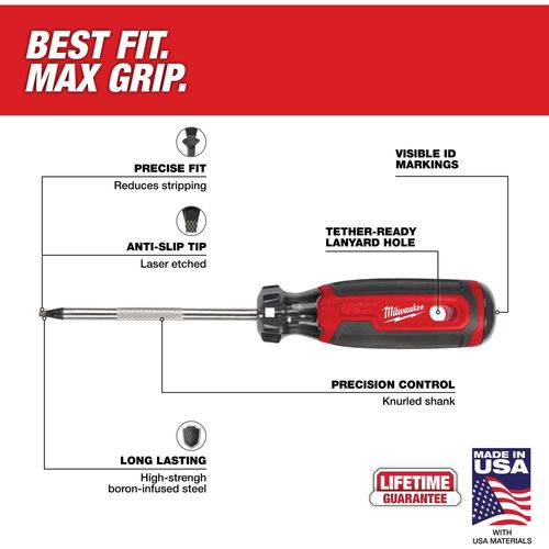 Main product image of #2 Square 8" Cushion Grip Screwdriver (USA), MT220