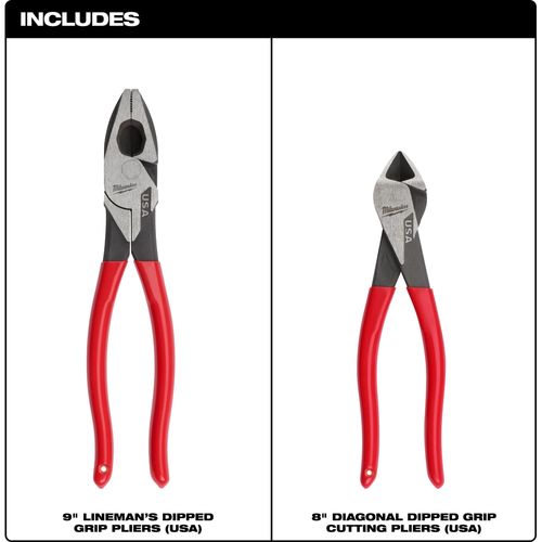 Main product image of 2 Piece Dipped Grip Cutting Pliers Set (USA), MT500-2
