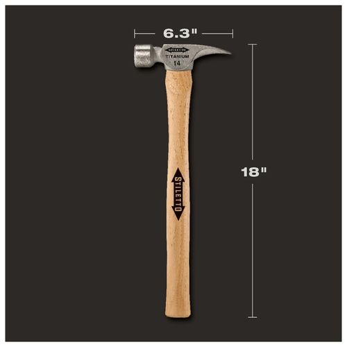 Main product image of STILETTO 14oz Smooth/Straight Hickory Hammer, TI14SS