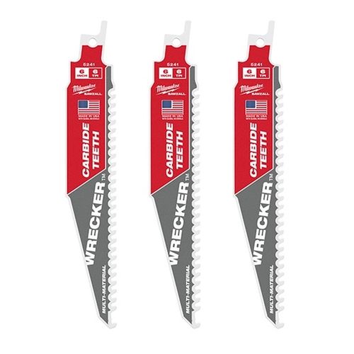 Main product image of 6" 6 TPI WRECKER with Carbide Teeth SAWZALL Blade for Multi-Material (3 Pack)