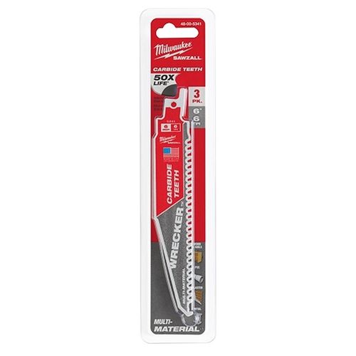 Main product image of 6" 6 TPI WRECKER with Carbide Teeth SAWZALL Blade for Multi-Material (3 Pack)