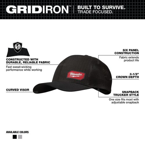 Main product image of GRIDIRON Snapback Trucker Hat - Gray