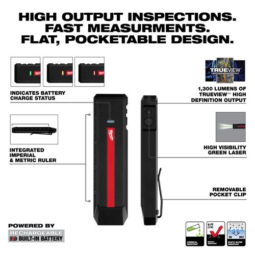 Main product image of Rechargeable Flat Flashlight w/ Green Laser, 2016R