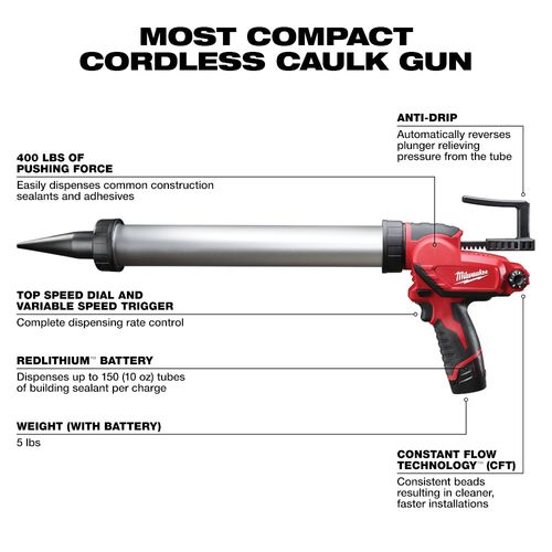 Main product image of M12 20 oz. Aluminum Barrel Sausage Style Caulk and Adhesive Gun Kit