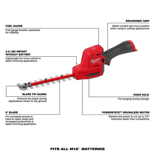 Main product image of M12 FUEL 8" Hedge Trimmer, 2533-20