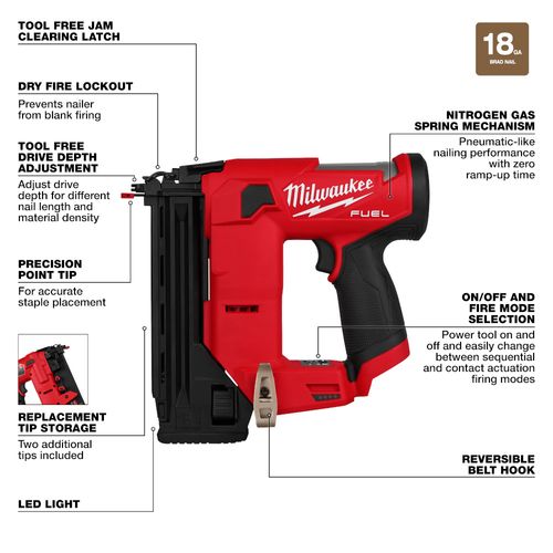 Main product image of M12 FUEL 18 Gauge Compact Brad Nailer