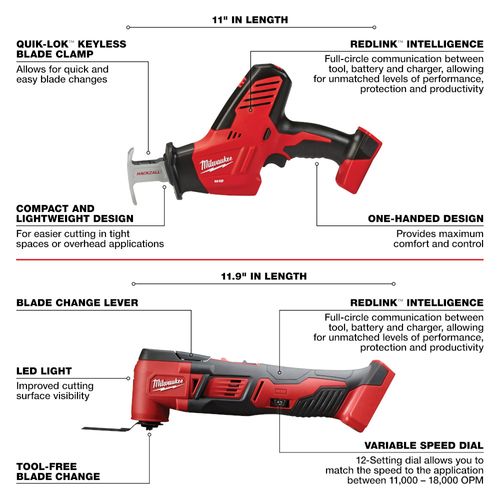 Main product image of M18 Drill/Driver, Impact Driver, Multi-Tool, HACKZALL Saw, Work Light Kit