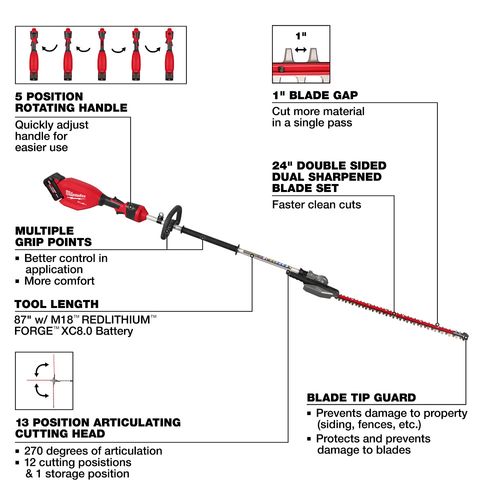 Main product image of M18 FUEL Pole Articulating Hedge Trimmer Kit