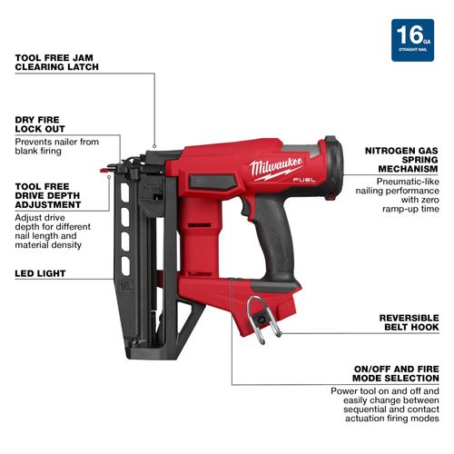 Main product image of M18 FUEL 16 Gauge Straight Finish Nailer