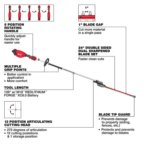 Main product image of M18 FUEL Extended Pole Articulating Hedge Trimmer Kit