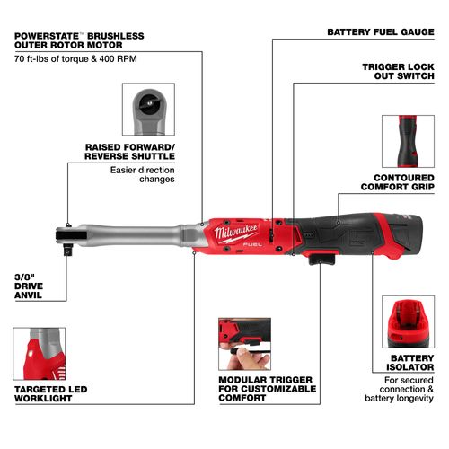 Main product image of M12 FUEL 3/8" Extended Reach Ratchet Kit, 3059-21