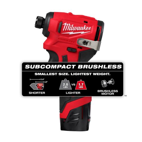 Main product image of M12 Subcompact Brushless 1/4" Hex Impact Driver Kit