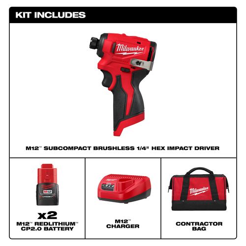 Main product image of M12 Subcompact Brushless 1/4" Hex Impact Driver Kit