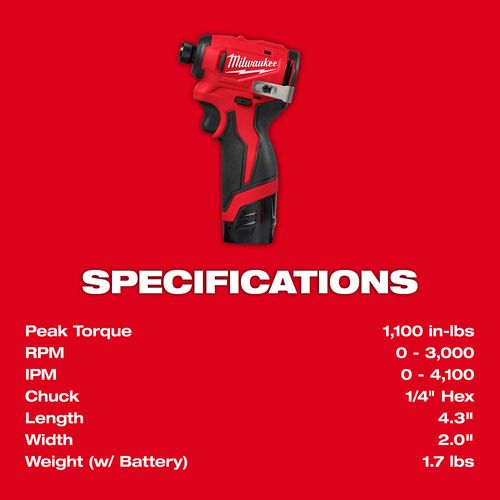 Main product image of M12 Subcompact Brushless 1/4" Hex Impact Driver Kit