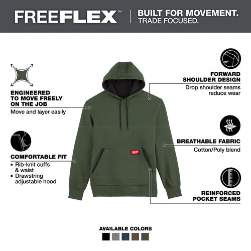 Main product image of FREEFLEX Pullover Hoodie, Green (XL), 351E-XL