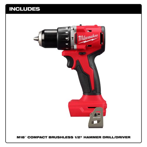 Main product image of M18 Compact Brushless 1/2" Hammer Drill/Driver, 3602-20