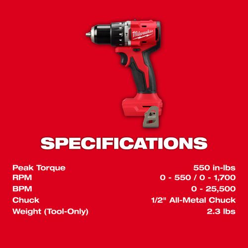 Main product image of M18 Compact Brushless 1/2" Hammer Drill/Driver, 3602-20