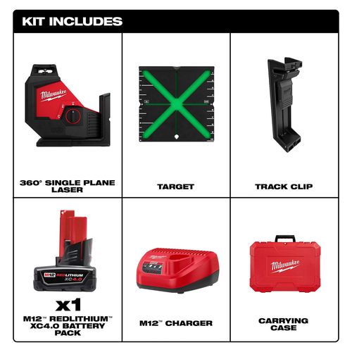 Main product image of M12 Green 360 Degree Single Plane Laser Kit, 3631-21