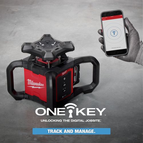 Main product image of M18 Red Exterior Rotary Laser Level Kit w/ Receiver, Tripod, & Grade Rod