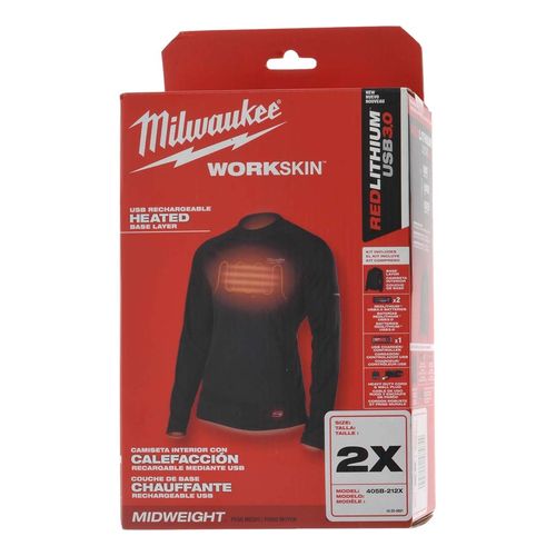 Main product image of Black USB Rechargeable WORKSKIN Midweight Baselayer (2XL), 405B-212X