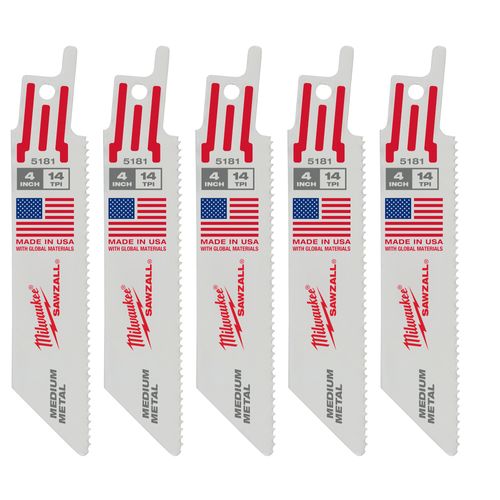 Main product image of 4" 14 TPI Thin Kerf SAWZALL Blades (5 Pack)