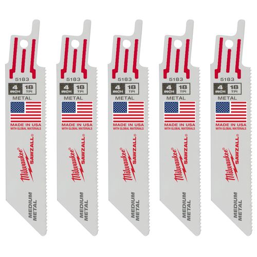Main product image of 4" 18 TPI Thin Kerf SAWZALL Blades (5 Pack)