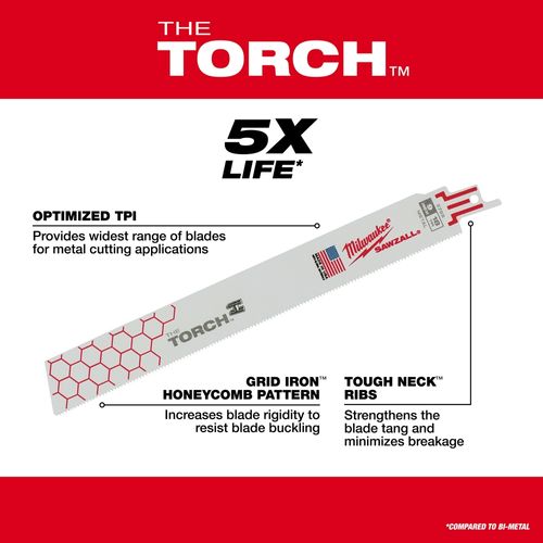 Main product image of 6" 10 TPI The Torch SAWZALL Blades (5 Pack)