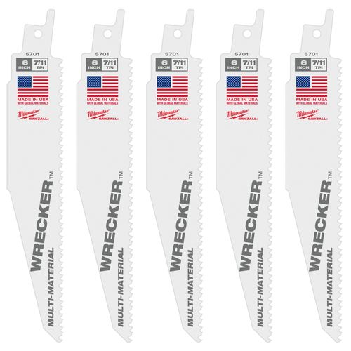 Main product image of 6" 7/11 TPI THE WRECKER Multi-Material SAWZALL Blades (25 Pack)