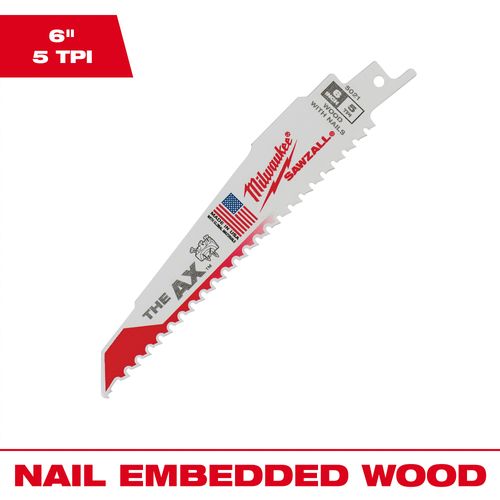 Main product image of 6" 5 TPI AX SAWZALL Blades (25 Pack)