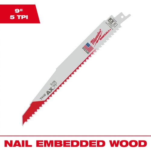 Main product image of 9" 5 TPI AX SAWZALL Blades (25 Pack)