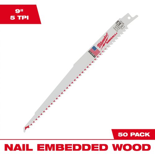 Main product image of 9" 5 TPI SAWZALL Blade (50 Pack)