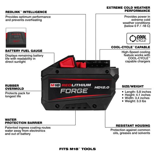 Main product image of M18 REDLITHIUM FORGE HD12.0 Battery (10 Pack)