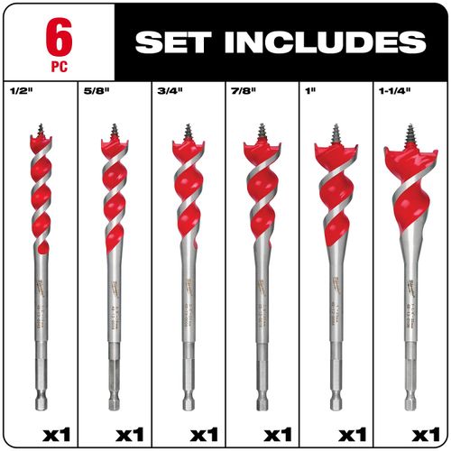 Main product image of SPEED FEED Wood Bit 6-1/2" Set (6 Piece)