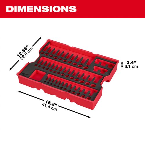 Main product image of 77 Piece 1/4", 3/8" & 1/2" Drive Metric Socket Set w/ Tray for PACKOUT Drawers, 48-22-0150