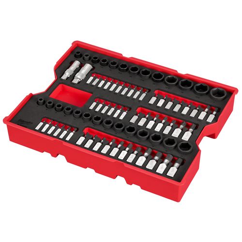 Main product image of 77 Piece 1/4" & 3/8" Drive Metric, SAE & TORX Socket Set w/ Tray for PACKOUT Drawers, 48-22-0152