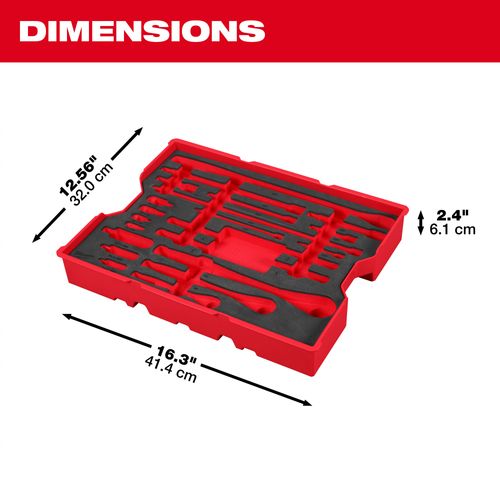 Main product image of 23 Piece 1/4", 3/8" & 1/2" Drive Ratchet & Accessory Set w/ Tray for PACKOUT Drawers, 48-22-0153