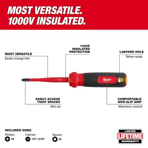 Main product image of 4-in-1 1000V Insulated Slim Tip Multi-Bit Screwdriver