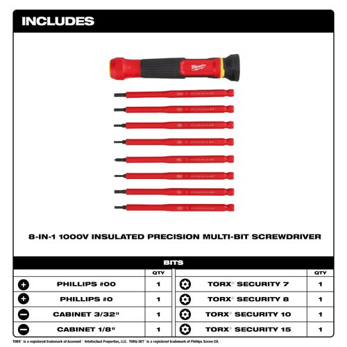 Main product image of 8-in-1 1000V Insulated Precision Multi-Bit Screwdriver