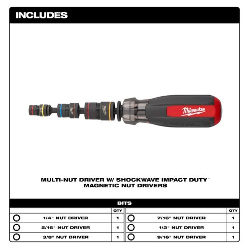 Main product image of Multi-Nut Driver W/ SHOCKWAVE Impact Duty Magnetic Nut Drivers