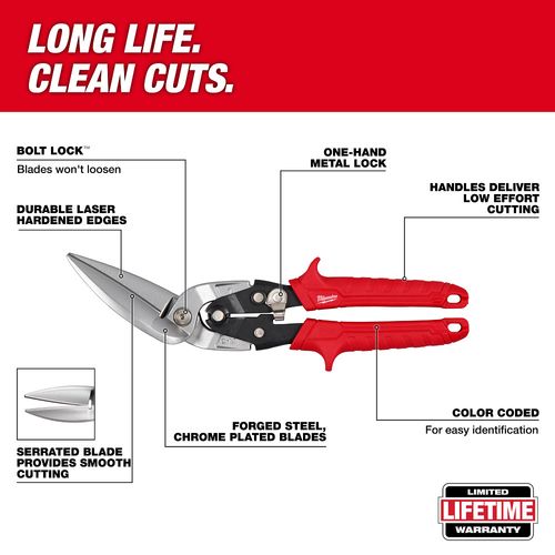 Main product image of Left Offset Long Cut Aviation Snips