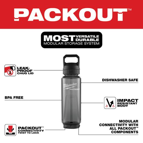 Main product image of PACKOUT 34oz Bottle with Chug Lid (Black)