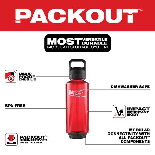 Main product image of PACKOUT 48oz Bottle with Chug Lid (Red)