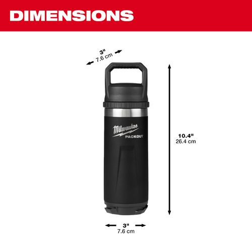 Main product image of PACKOUT 18oz Insulated Bottle with Chug Lid (Black)