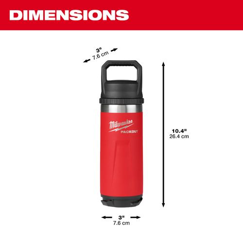 Main product image of PACKOUT 18oz Insulated Bottle with Chug Lid (Red)