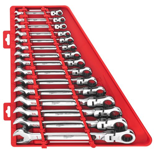 Main product image of 15 Piece SAE Flex Head Ratcheting Combination Wrench Set