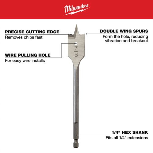 Main product image of 3/4" x 6" Flat Boring Bit
